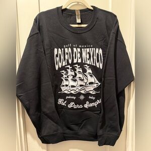 Gildan Black Golfo de Mexico Graphic Men's Sweater